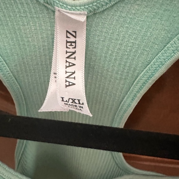 Mint Green Ribbed Women's Top - Picture 3 of 6